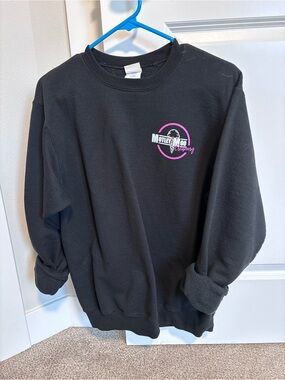 Motley Moo Black Graphic Sweatshirt with Pink Accent
